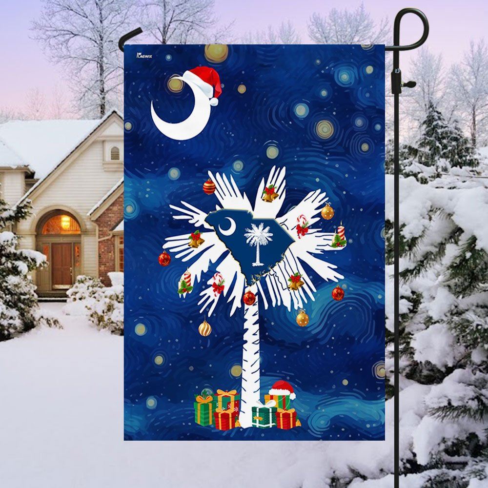 South Carolina Christmas Starry Night Flag, Christmas Garden Flag, Home Decor Accessories, Christmas Outdoor Decor Ideas