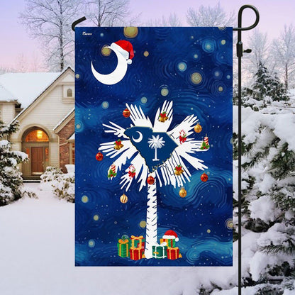 South Carolina Christmas Starry Night Flag, Christmas Garden Flag, Home Decor Accessories, Christmas Outdoor Decor Ideas