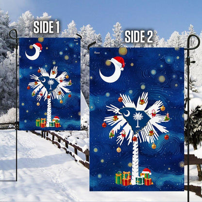 South Carolina Christmas Starry Night Flag, Christmas Garden Flag, Home Decor Accessories, Christmas Outdoor Decor Ideas