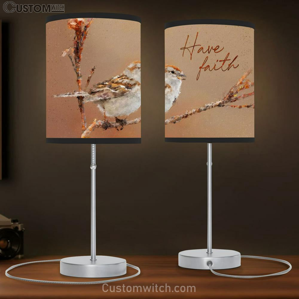Sparrow Bird Have Faith Lamb Gift Table Lamb - Christian Lamb Gift Decor - Scripture Table Lamb Prints