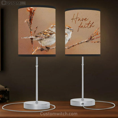 Sparrow Bird Have Faith Lamb Gift Table Lamb - Christian Lamb Gift Decor - Scripture Table Lamb Prints