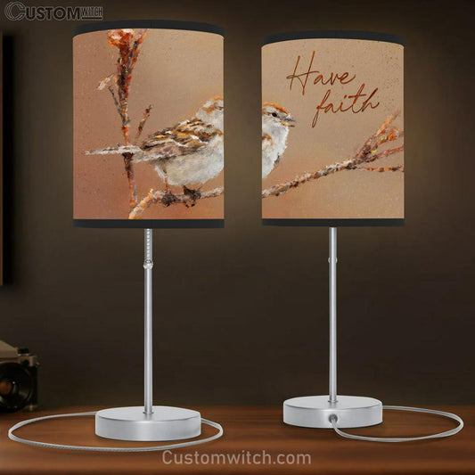 Sparrow Bird Have Faith Lamb Gift Table Lamb - Christian Lamb Gift Decor - Scripture Table Lamb Prints