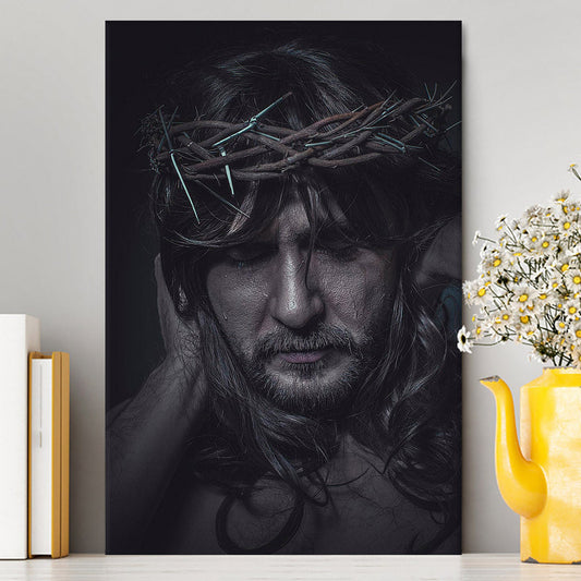 Spiritual Jesus Christ With Crown Of Thorns Canvas Prints - Religious Canvas Art - Christian Wall Decor