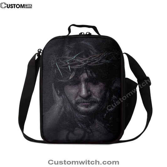 Spiritual Jesus Christ With Crown Of Thorns Lunch Bags - Religious Lunch Bag, Bible Verse Lunch Bag For Men And Women