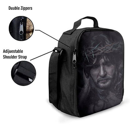 Spiritual Jesus Christ With Crown Of Thorns Lunch Bags - Religious Lunch Bag, Bible Verse Lunch Bag For Men And Women