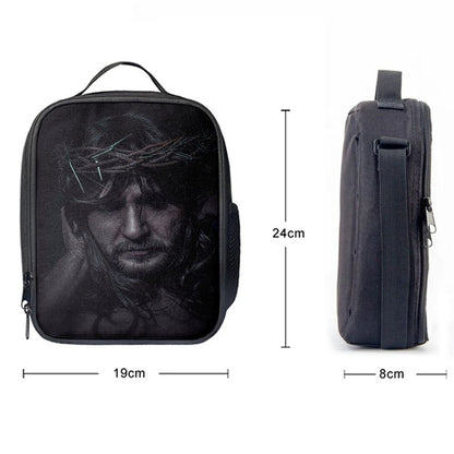 Spiritual Jesus Christ With Crown Of Thorns Lunch Bags - Religious Lunch Bag, Bible Verse Lunch Bag For Men And Women
