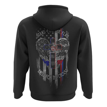 Stand For The Flag Kneel For The Cross Back The Brave Firefighter All Over Print 3D Hoodie, Christian Hoodie, Christian Sweatshirt, Bible Verse Shirt