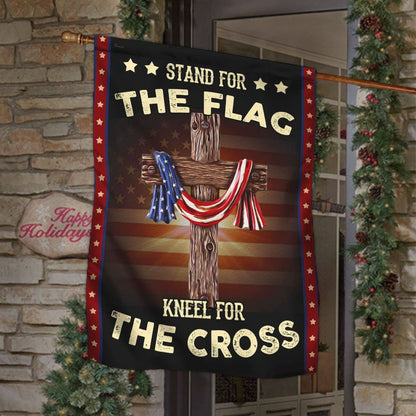 Stand For The Flag Kneel For The Cross Flag, Religious House Flags, Christian Flag, Scripture Flag, Garden Banner