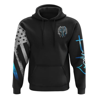 Stand For The Flag Kneel For The Cross Wings All Over Print 3D Hoodie, Christian Hoodie, Christian Sweatshirt, Bible Verse Shirt
