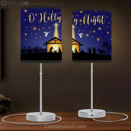 Starry Night Christmas - O Holy Night Table Lamb Gift - Christian Bedroom Decor