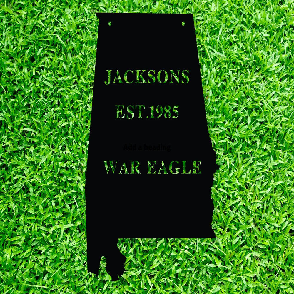 State Metal Sign, Established Family Sign, Metal Monogram Sign, Metal Address Sign, Wall Metal Sign, Home Decor Sign, Anniversary Gift