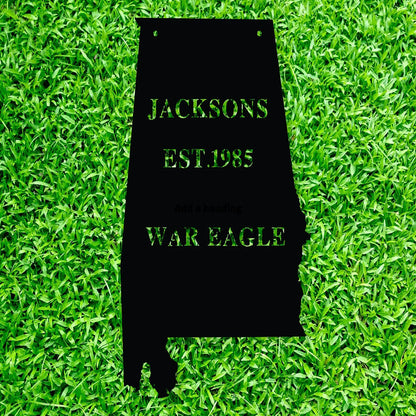 State Metal Sign, Established Family Sign, Metal Monogram Sign, Metal Address Sign, Wall Metal Sign, Home Decor Sign, Anniversary Gift