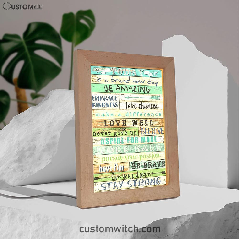 Stay Strong Positive Quotes Frame Lamp Decor - Encouragement Gifts For Women