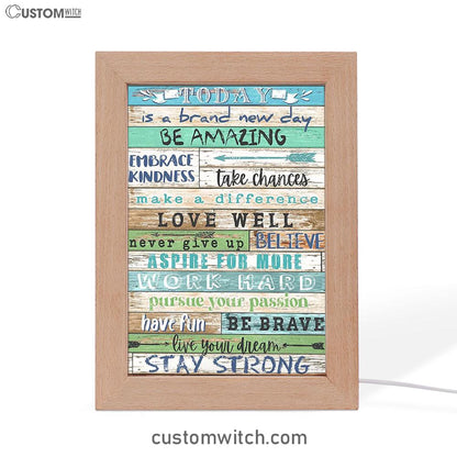 Stay Strong Positive Quotes Frame Lamp Decor - Encouragement Gifts For Women