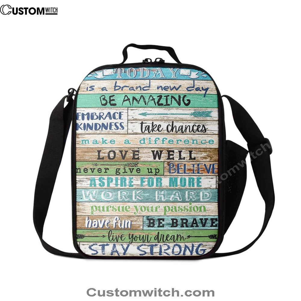 Stay Strong Positive Quotes Lunch Bag - Encouragement Gifts For Women