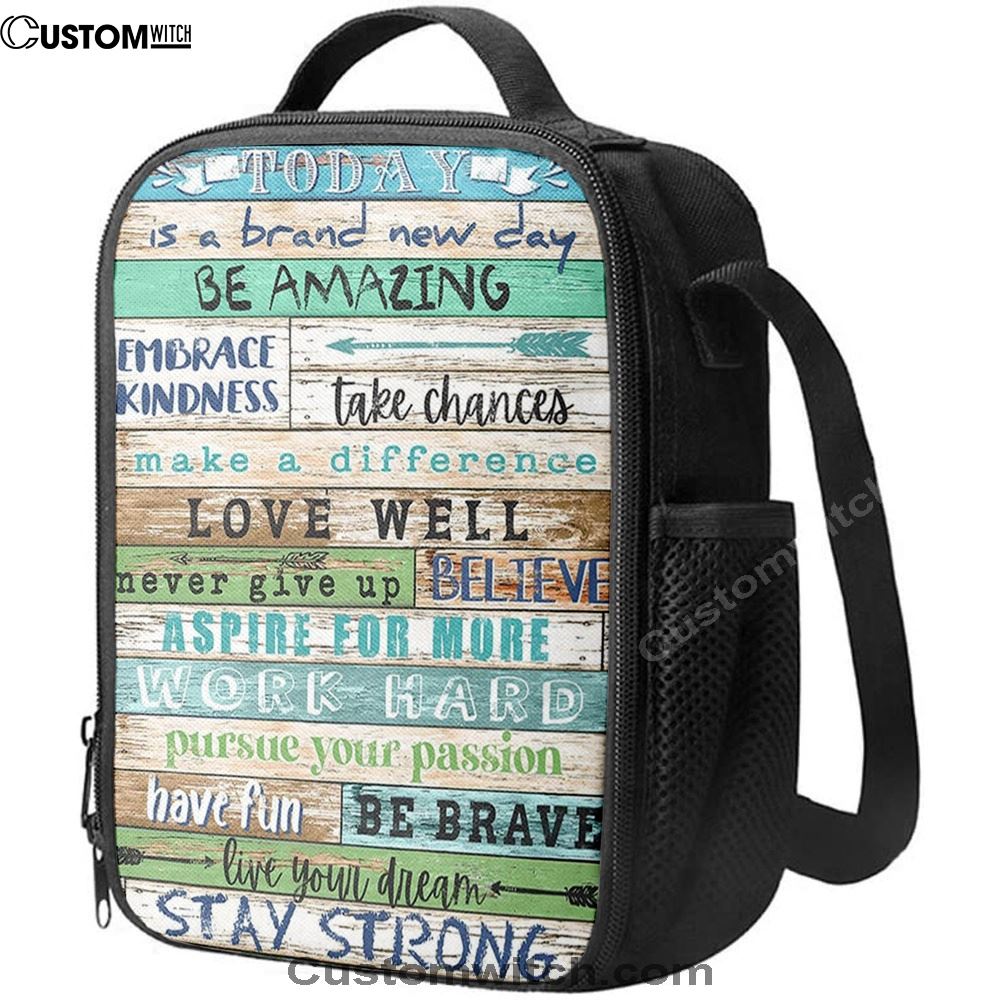 Stay Strong Positive Quotes Lunch Bag - Encouragement Gifts For Women