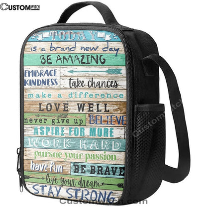 Stay Strong Positive Quotes Lunch Bag - Encouragement Gifts For Women