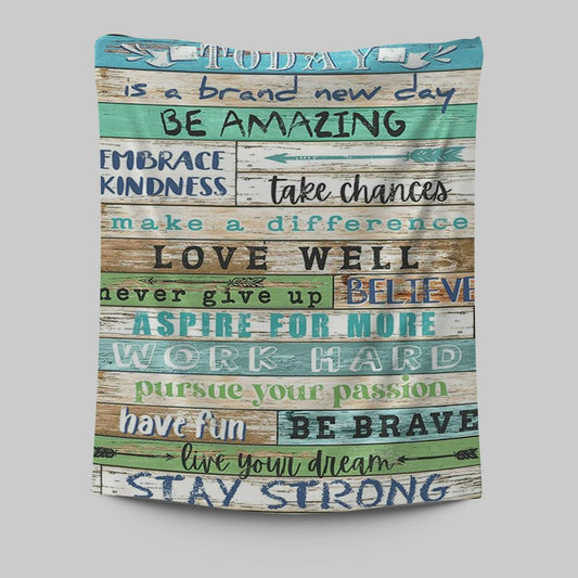 Stay Strong Positive Quotes Tapestry Wall Decor - Encouragement Gifts For Women