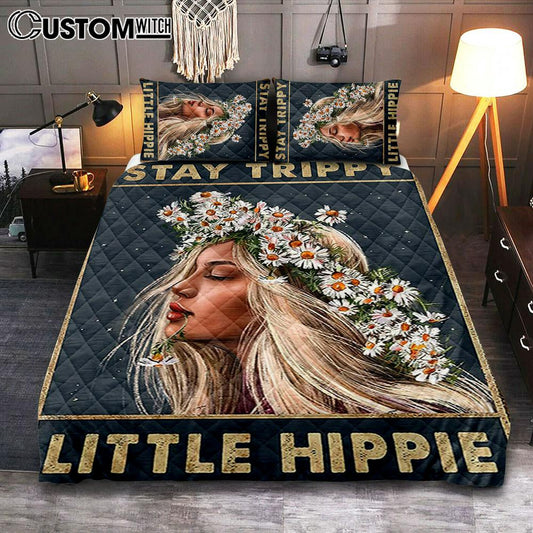 Stay Trippy Little Hippie Daisy Flower Bedroom - Trippy Cover Twin Bedding Decor