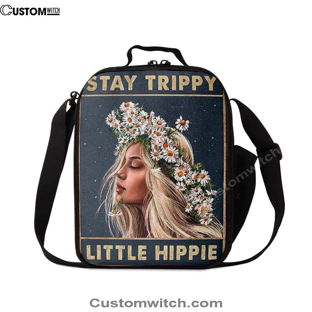 Stay Trippy Little Hippie Daisy Flower Lunch Bag - Trippy Lunch Bag