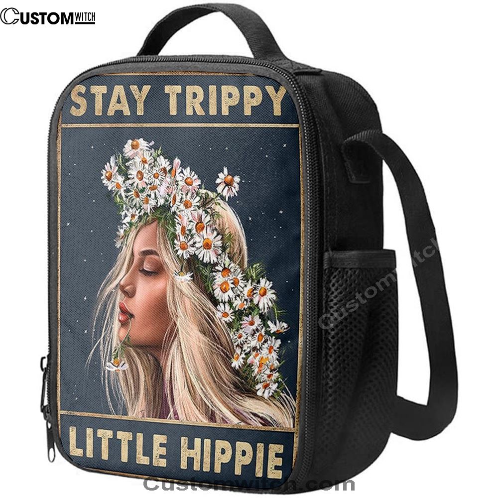 Stay Trippy Little Hippie Daisy Flower Lunch Bag - Trippy Lunch Bag