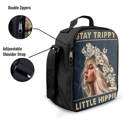 Stay Trippy Little Hippie Daisy Flower Lunch Bag - Trippy Lunch Bag
