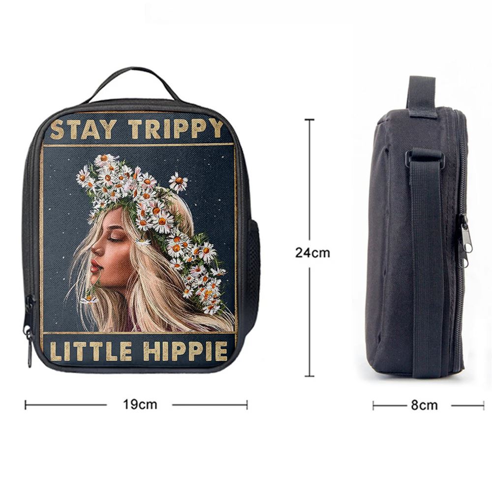 Stay Trippy Little Hippie Daisy Flower Lunch Bag - Trippy Lunch Bag