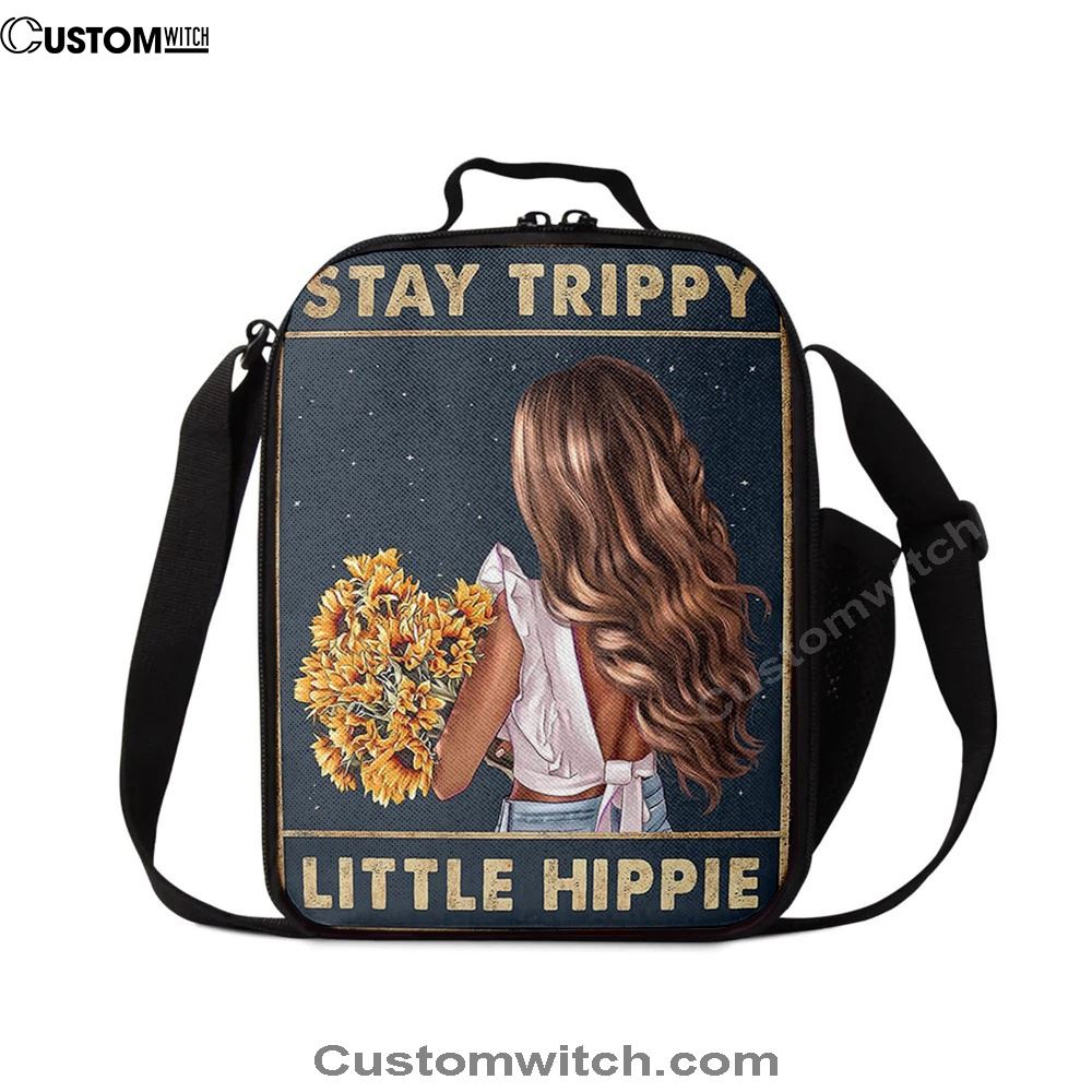 Stay Trippy Little Hippie Sunflower Lunch Bag