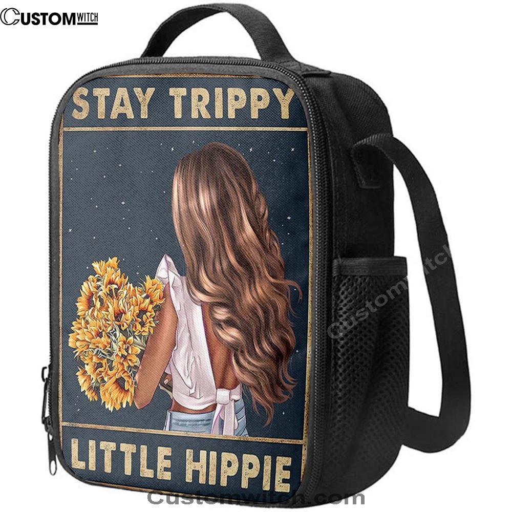 Stay Trippy Little Hippie Sunflower Lunch Bag