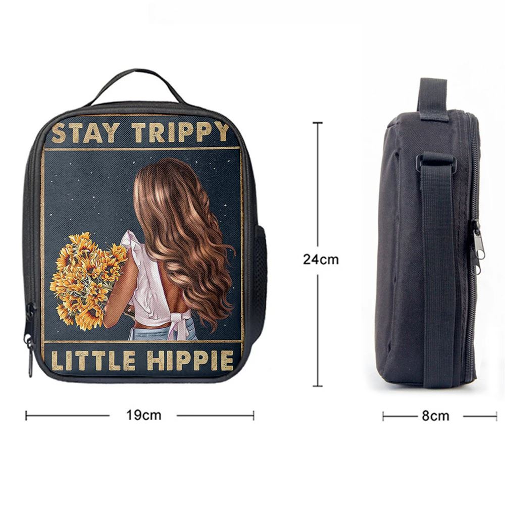 Stay Trippy Little Hippie Sunflower Lunch Bag