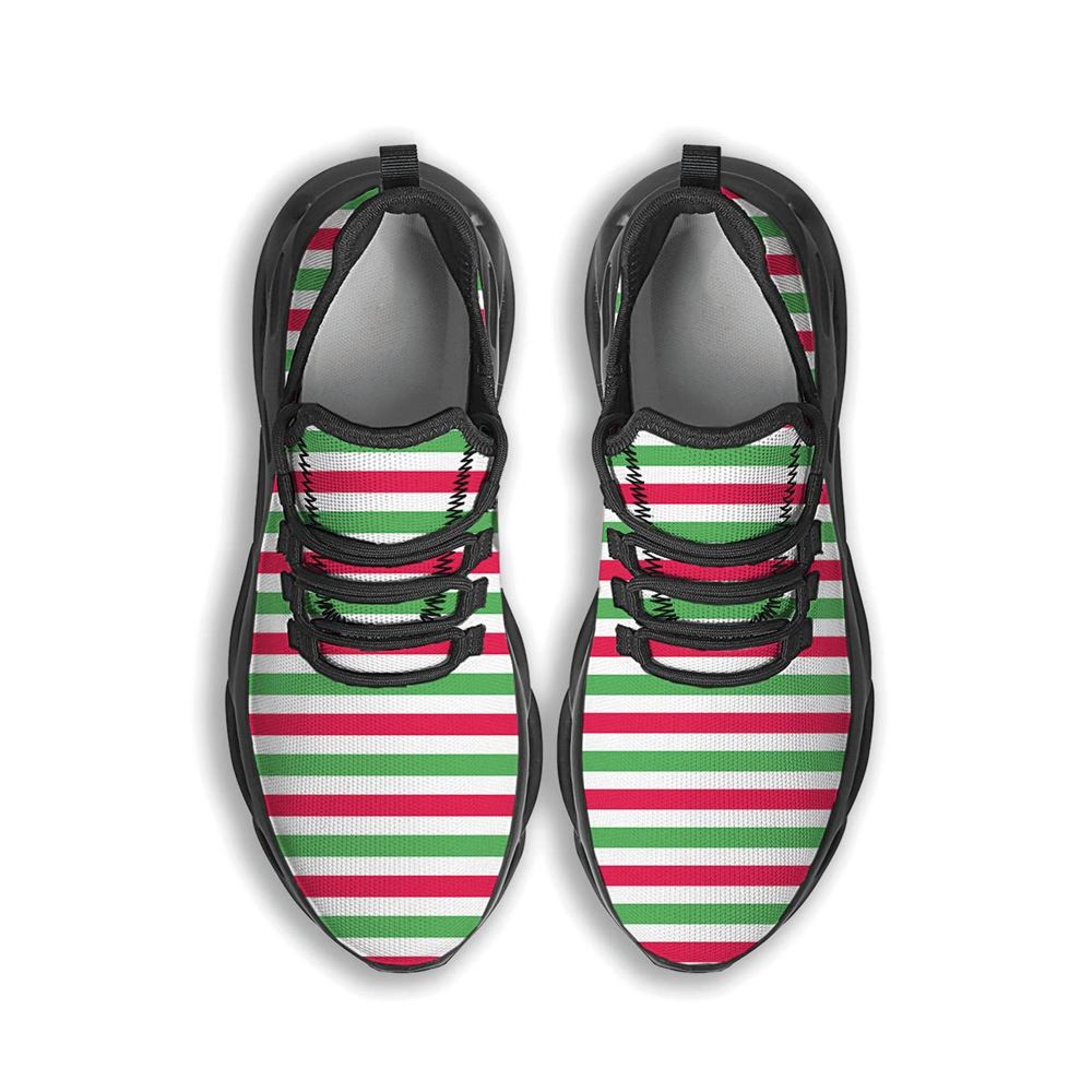 Striped Merry Christmas Print Pattern Black Max Soul Shoes For Men Women, Best Running Sneaker, Christmas Shoes, Winter Fashion Shoes