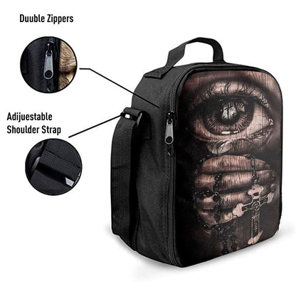 Stunning Eyes Jesus Calls Pray For Healing Cross Lunch Bag, Bible Verse Lunch Bag For Men And Women