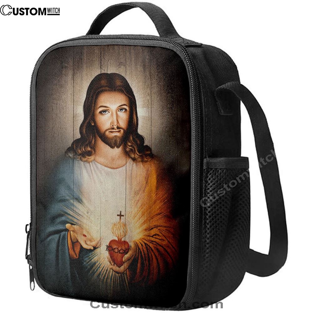 Stunning Heart Walking With Jesus Lunch Bag, Bible Verse Lunch Bag For Men And Women
