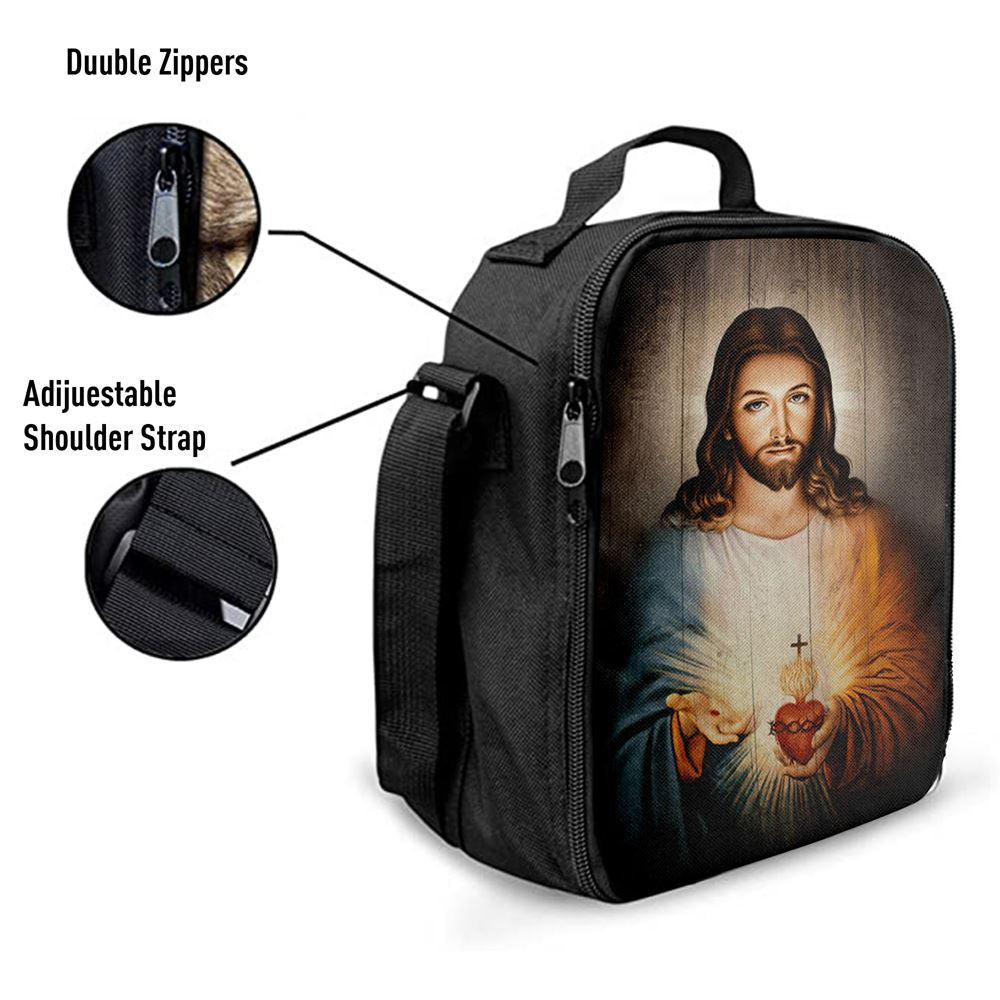 Stunning Heart Walking With Jesus Lunch Bag, Bible Verse Lunch Bag For Men And Women