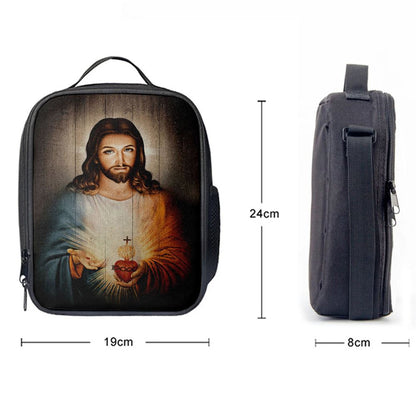 Stunning Heart Walking With Jesus Lunch Bag, Bible Verse Lunch Bag For Men And Women