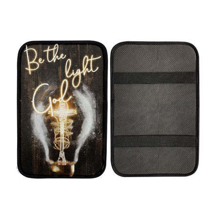 Stunning Light Bulb, Jesus Painting, Be The Light God Car Center Console Cover, Car Armrest Pad, Christian Gift, Armrest Box Mat