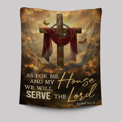 Stunning Sunset, Big Cross, Monarch Butterfly, As For Me And My House Tapestry