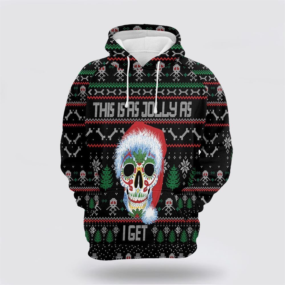 Sugar Skull Christmas All Over Print 3D Hoodie For Men & Women, Christmas Hoodie Cute, Christmas Gift, Christmas Fashion