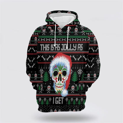 Sugar Skull Christmas All Over Print 3D Hoodie For Men & Women, Christmas Hoodie Cute, Christmas Gift, Christmas Fashion