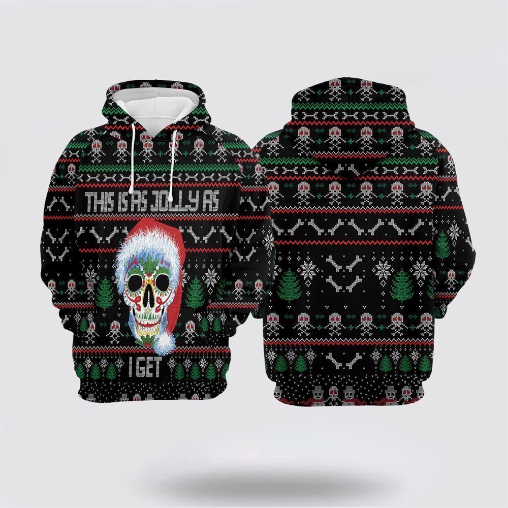 Sugar Skull Christmas All Over Print 3D Hoodie For Men & Women, Christmas Hoodie Cute, Christmas Gift, Christmas Fashion