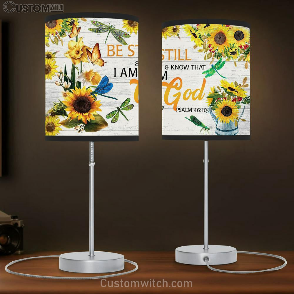 Sunflower Be Still Know That I Am God Psalm 46 10 Table Lamb Gift - Bible Verse Lamb Gift - Christian Home Decor