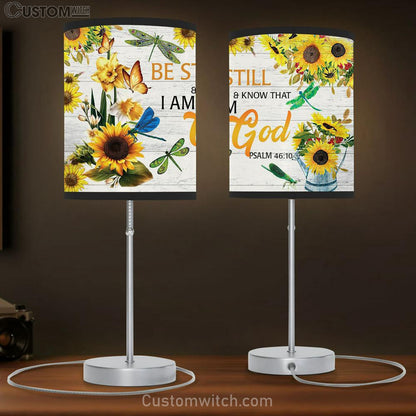 Sunflower Be Still Know That I Am God Psalm 46 10 Table Lamb Gift - Bible Verse Lamb Gift - Christian Home Decor