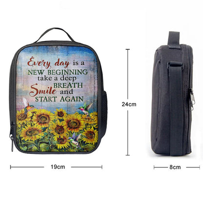 Sunflower Every Day Is A New Beginning Lunch Bag For Men And Women, Spiritual Christian Lunch Box For School, Work