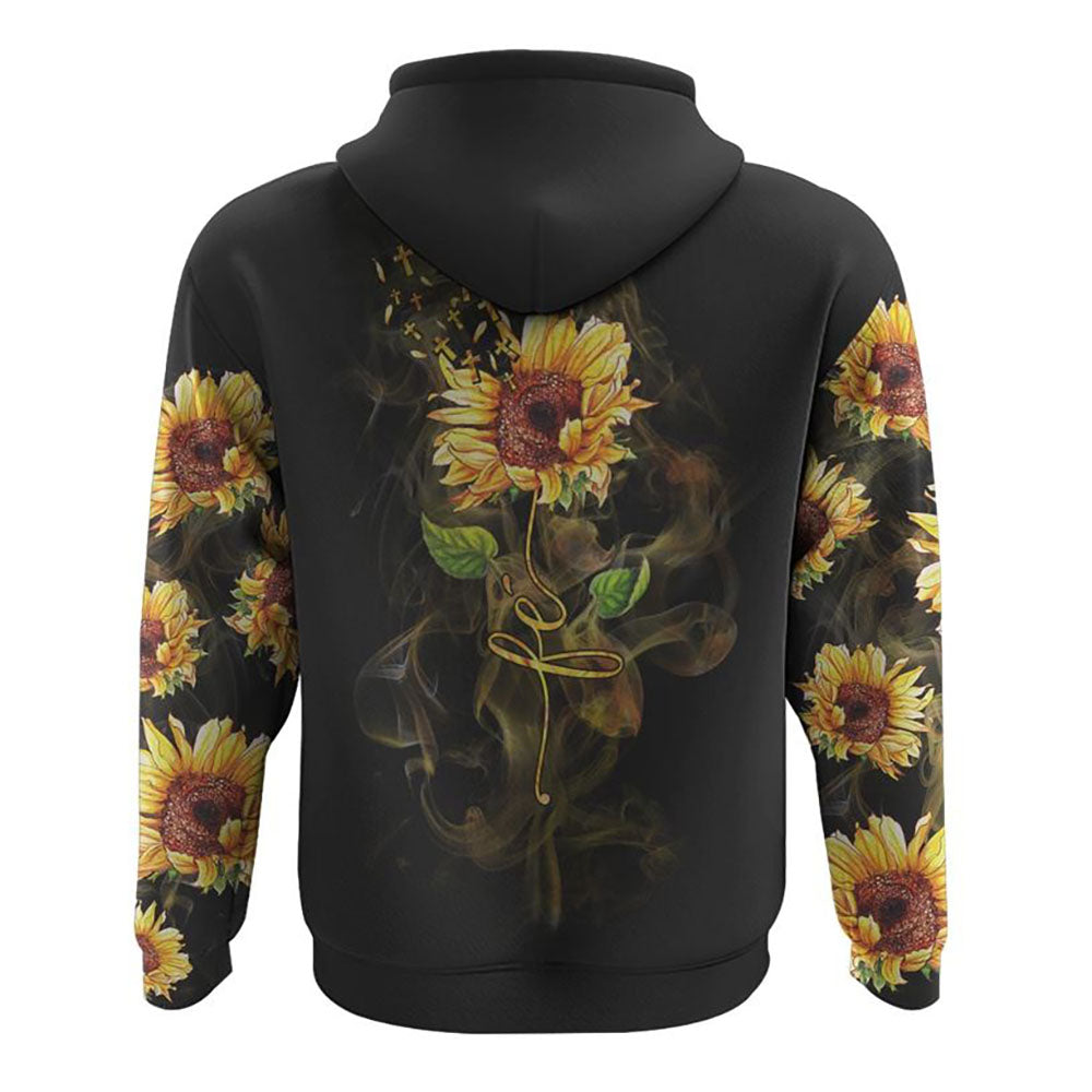 Sunflower Fly Fe All Over Print 3D Hoodie, Christian Hoodie, Christian Sweatshirt, Bible Verse Shirt