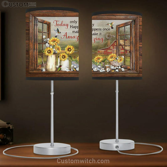Sunflower Fog Today Only Happens Once Make It Amazing Table Lamb Art - Christian Lamb Gift Decor - Bible Verse Table Lamb