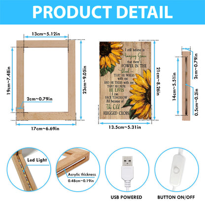 Sunflower I Still Believe In Amazing Grace Frame Lamp Art - Christian Art - Bible Verse Art - Religious Home Decor