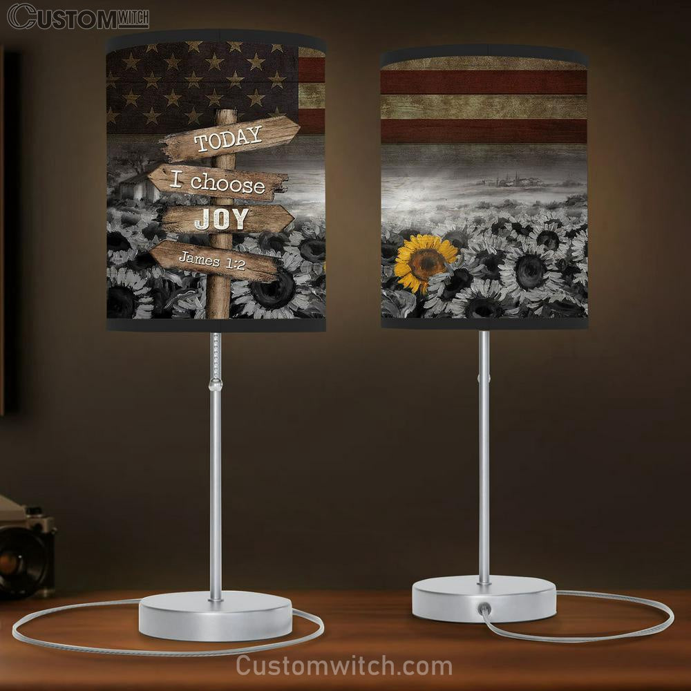 Sunflower, Us Flag Today I Choose Joy Lamb Gift Table Lamb - Christian Lamb Gift - Religious Art