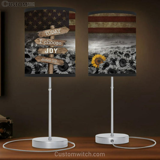 Sunflower, Us Flag Today I Choose Joy Lamb Gift Table Lamb - Christian Lamb Gift - Religious Art