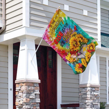 Sunflowers And Jesus In the Morning When I Rise Give Me Jesus House Flag, Outdoor Religious Flags, Christian Flag, Scripture Flag, Garden Banner