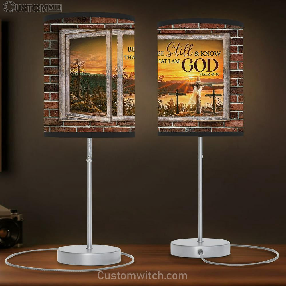 Sunset Be Still And Know That I Am God Table Lamb Art - Bible Verse Lamb Gift - Christian Bedroom Decor